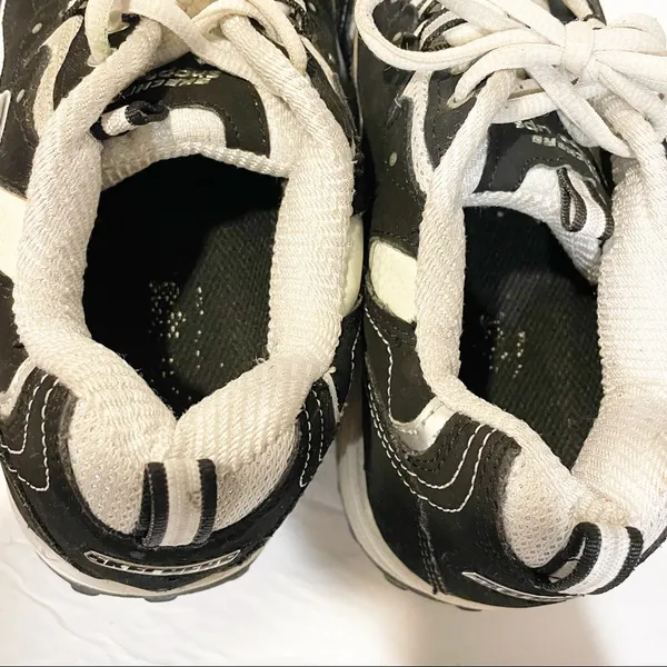 Skechers Size 9 Fitness Shapeups Y2K Black White Womens Sneakers‎ - Image 5