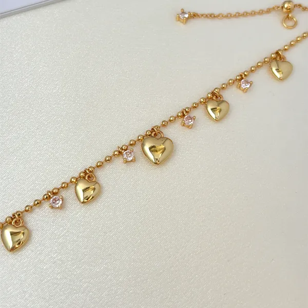 Adjustable CZ Love Heart Charm Bracelet for Women - Image 4
