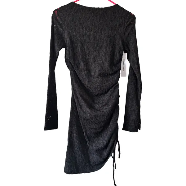 Princess Polly Que Sera Long Sleeve Mini Dress Women’s Size 2 NWT Black Bodycon - Image 4