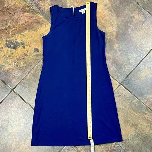 Tommy Bahama Blue Sleeveless Sheath Dress Medium - Image 4