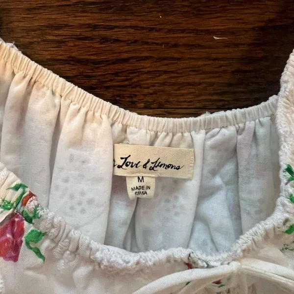 For Love and Lemons White Floral Smocked Mini Dress WORN ONCE - Image 6