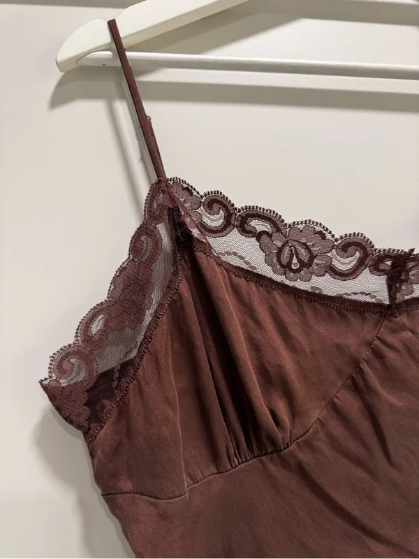 Trina Turk brown Silk Lace Trim Camisole - Image 2