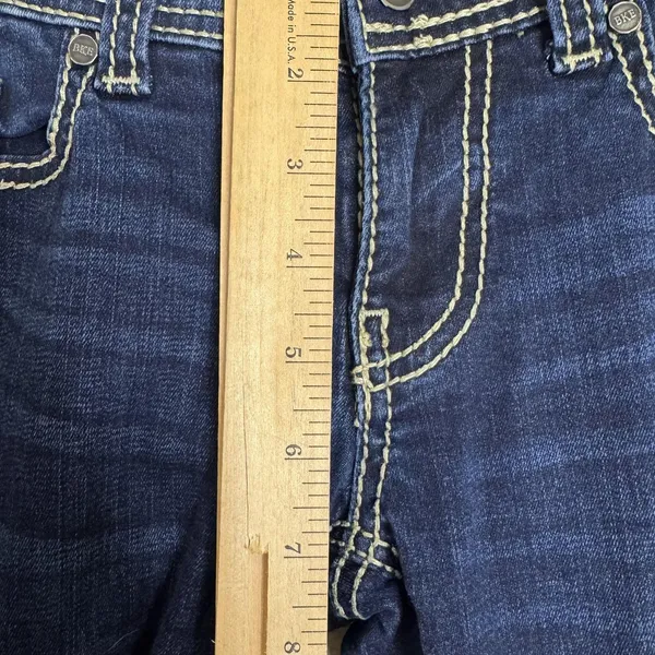 BKE Denim Stella Jeans Womens 28L Dark Wash Blue Bootcut Stretch Contrast Stitch - Image 8