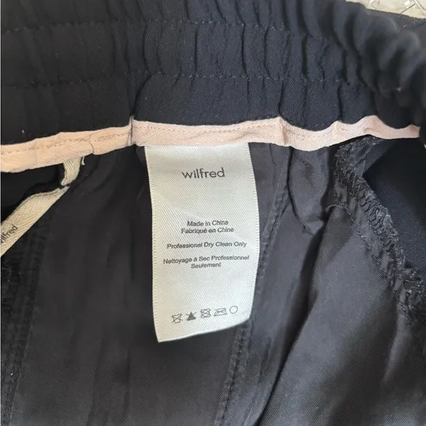 Wilfred Black High Waist Track Creppe Jogger Pants Size M - Image 7