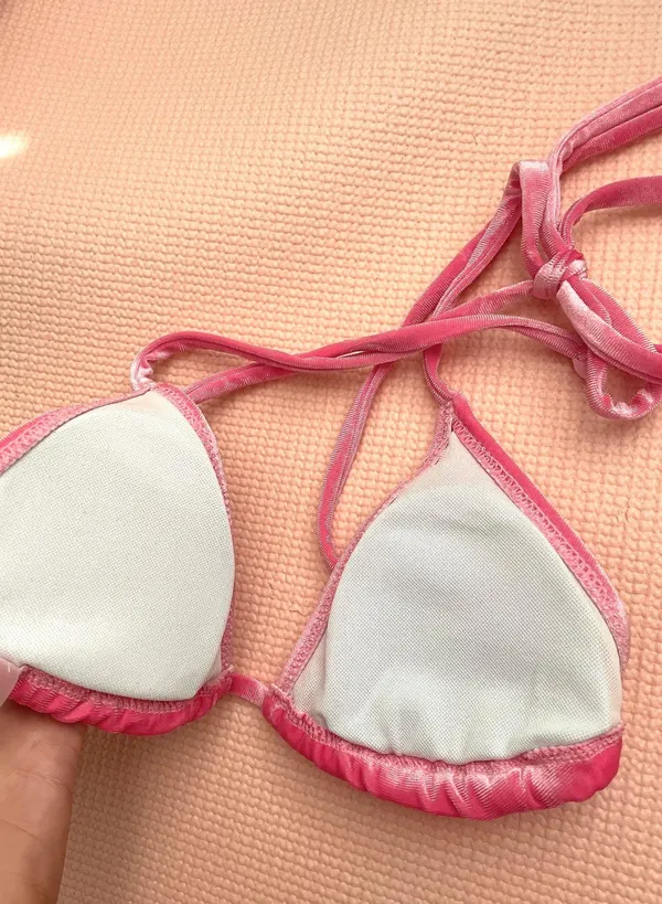 velvet bikini Pink - Image 2
