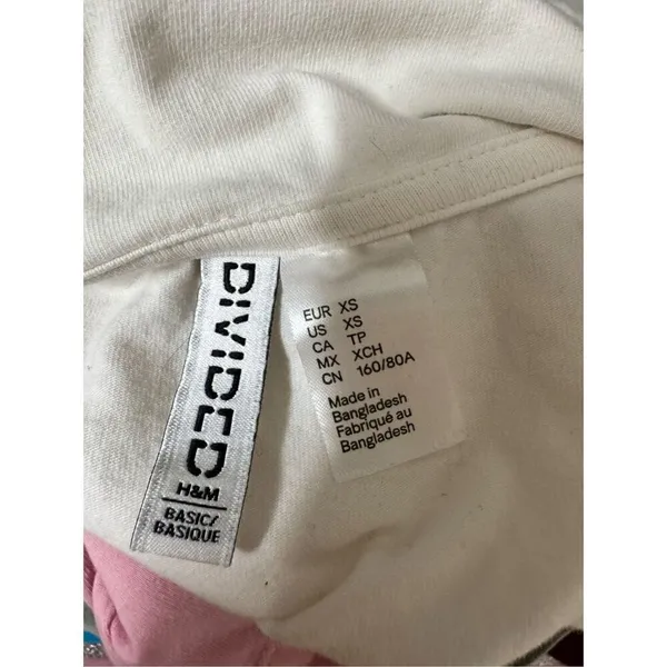 H&M white crop top long sleeve size XS - Image 8