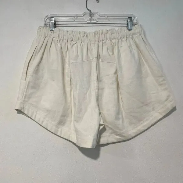 Free People White Drawstring Shorts Size S NWT Coastal Boho Summer - Image 3