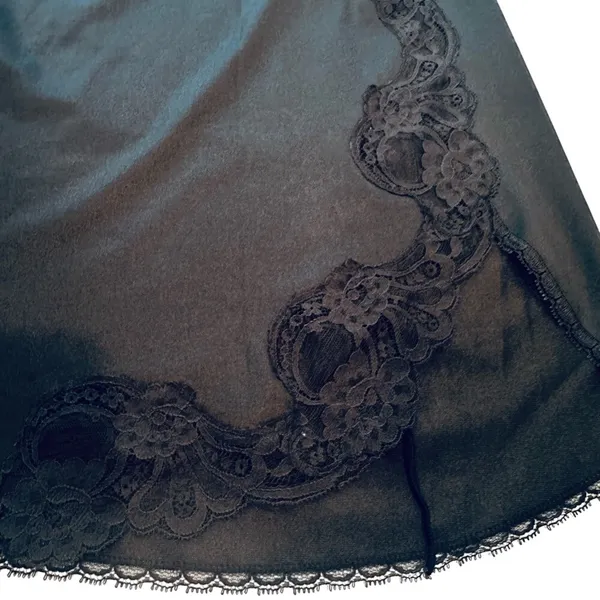 Vanity Fair Vintage‎ 70s Half Slip Women's Medium Black Lace Goth Grunge Retro - Image 4