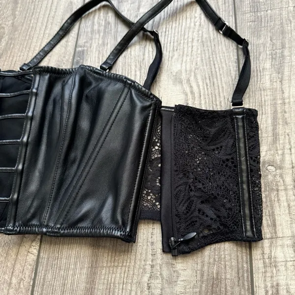Black faux leather bustier bra - Victoria’s Secret - Image 5