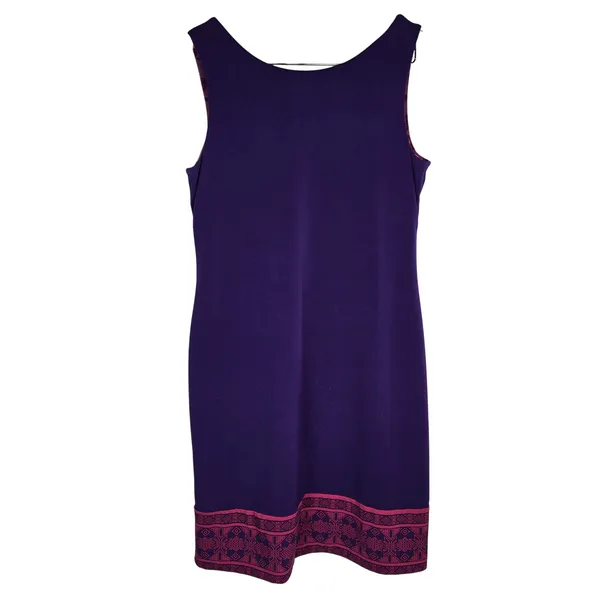 Magnolia Grace Perissa Reversible Knit Dress Purple Geometric Sleeveless M - Image 4