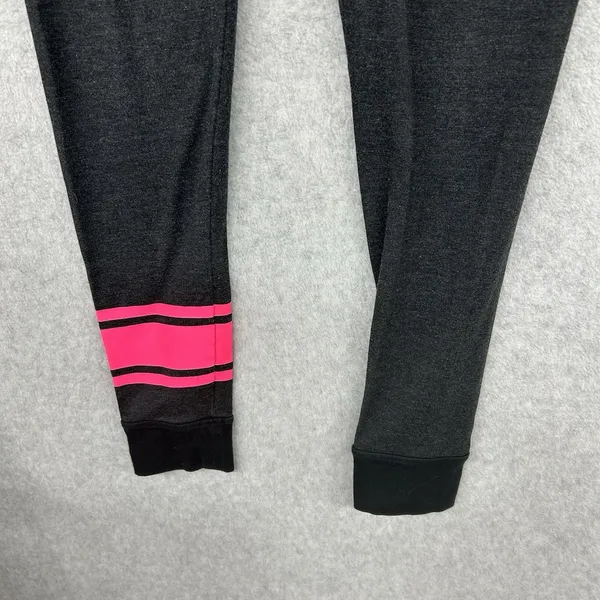Victorias Secret PINK Yoga Leggings Charcoal Gray Pink Stripe Slim Joggers Small - Image 4