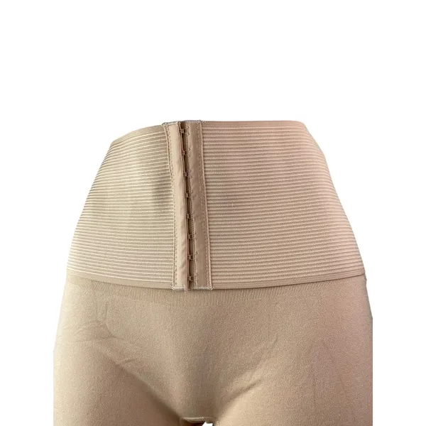Women's Beige High Rise Waist Trainer Tummy Control Girdle Shapewear Shorts S/M - Image 3