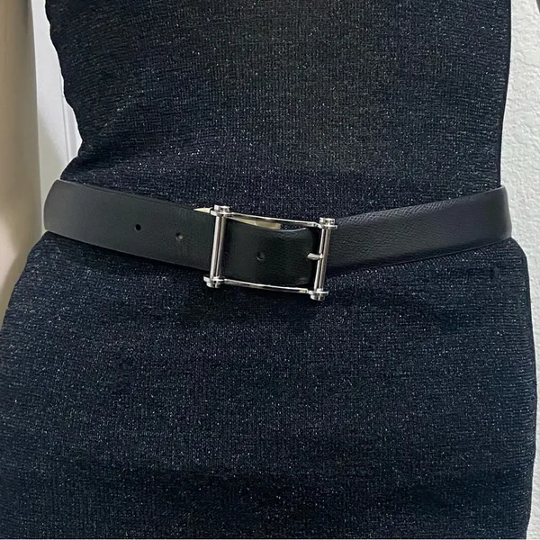 LAUREN Ralph Lauren Black & Gold Leather Reversible Women’s Belt Waist 29.5-33.5 - Image 3