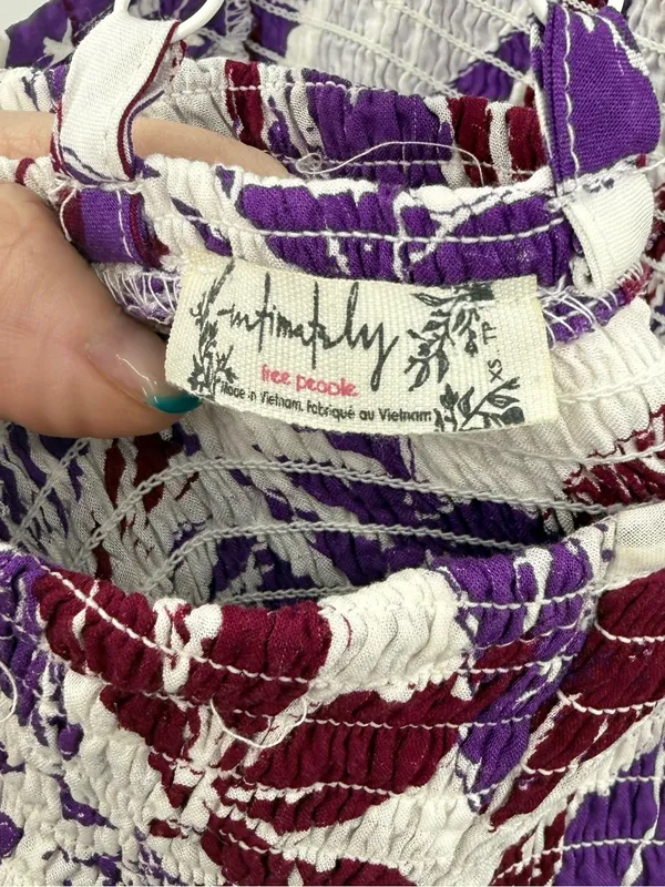 Free People‎ Purple Floral Print Heat Wave Women's Maxi Dress Size XS - Image 4
