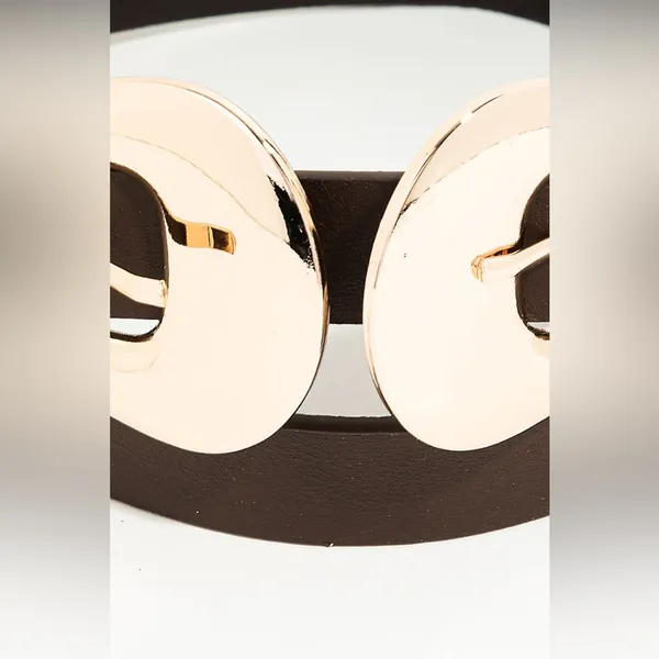 Double Buckle Faux Leather Belt in Brown - Image 3