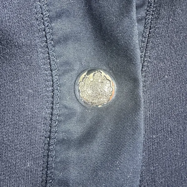 Lauren Ralph Lauren Cardigan Sweatshirt Womens XL Navy Blue Silver‎ Snap Front - Image 4
