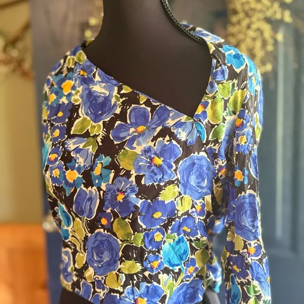 Zara Floral One-Shoulder Blouse - size M - Image 2