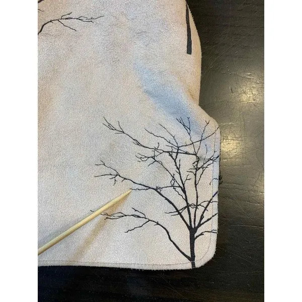 Robert Kitchen Suede Jacket Women's‎ Small Canada Coat Faux Fur Cream Trees - Image 7