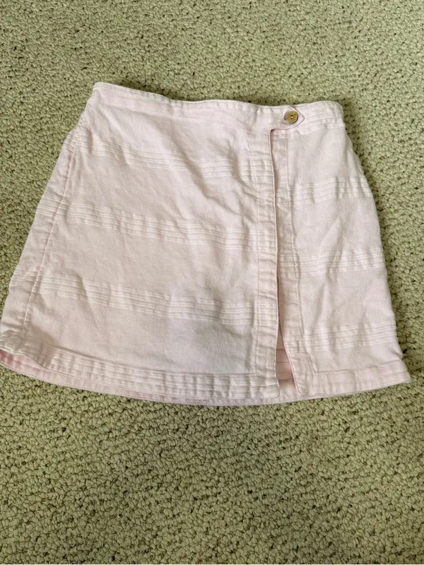 Free People Ain’t Nothing Like It Skort Blush Pink Linen Blend‎ Size Small - Image 2