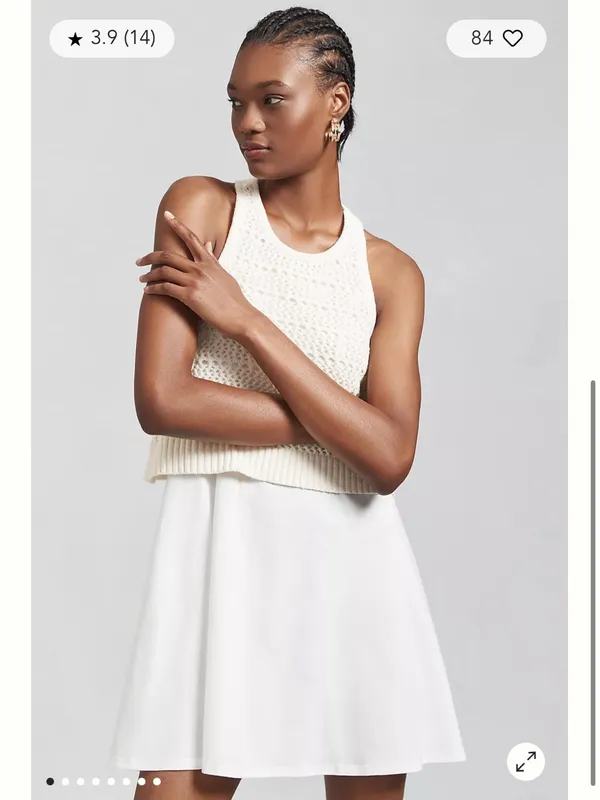 Daily Practice by Anthropologie Twofer Sweater Knit Mini Dress White Ivory XXS - Image 2
