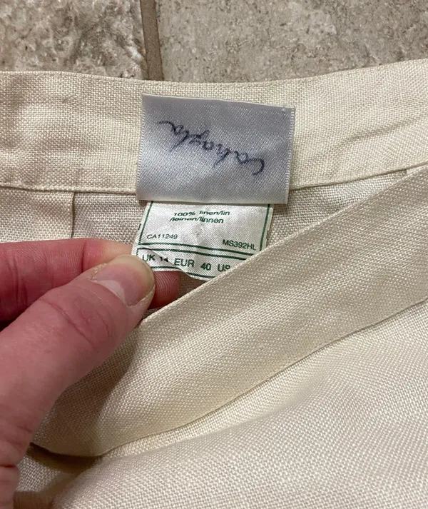 Vintage 90s White Button Down Linen Skirt 🔥 - Image 6