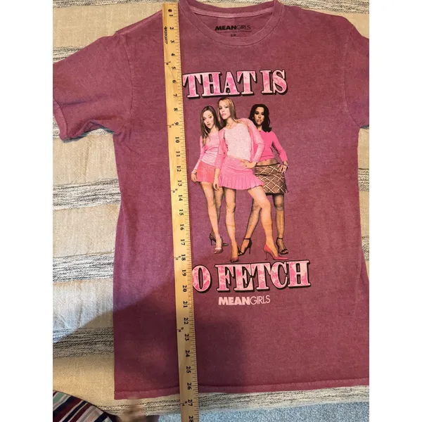 Mean Girls Y2K "That Is So Fetch" Graphic Tee Mauve Mineral Wash Pink Small S/P - Image 4