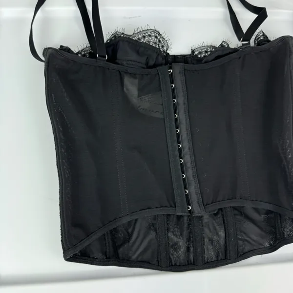 Dealmore Corset Top Sz Small Black Lace Mesh Crop Top - Image 14