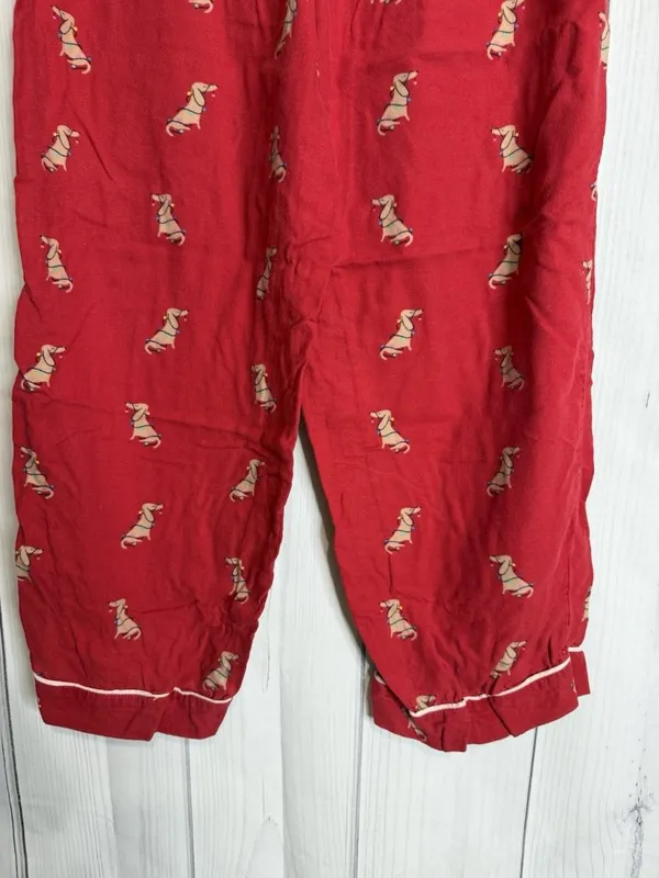 Loft Sleep Pajamas Sz Large 2-Piece Set Wiener Dog Christmas Lights Short Sleeve - Image 10
