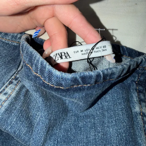 zara denim tube top  - Image 4