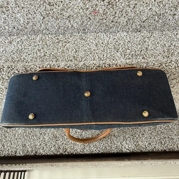 Christian Dior Vintage Denim Saddle Bowler Bag, dark wash, large size - Image 7