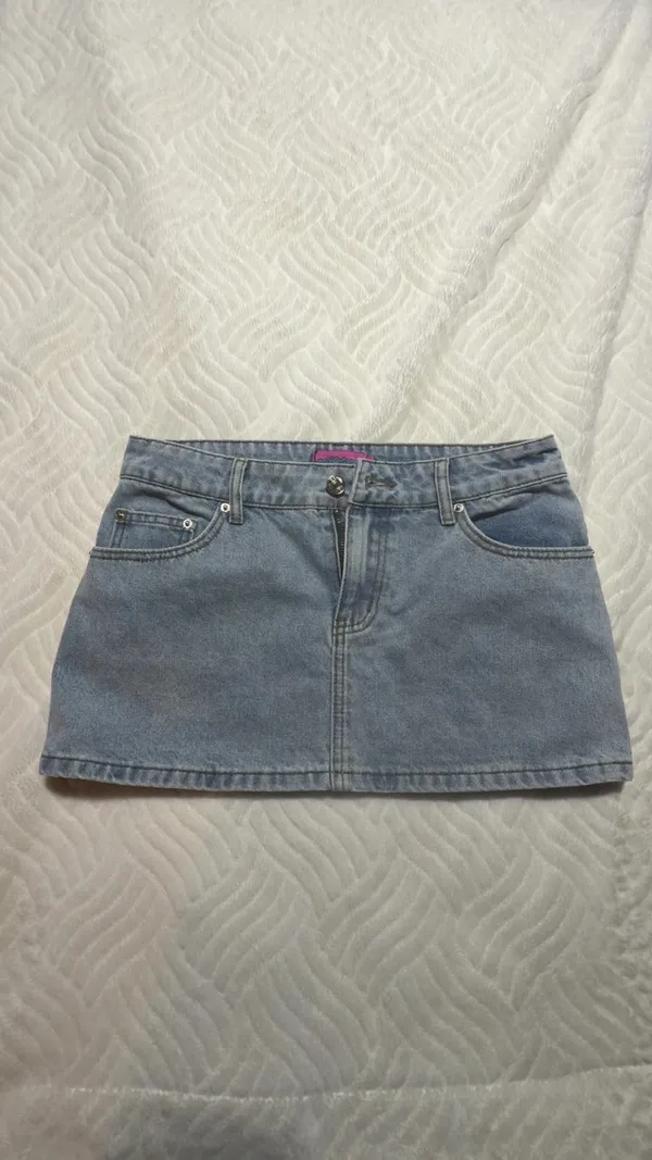 Edikted Chiara Denim Micro Skirt - Image 2