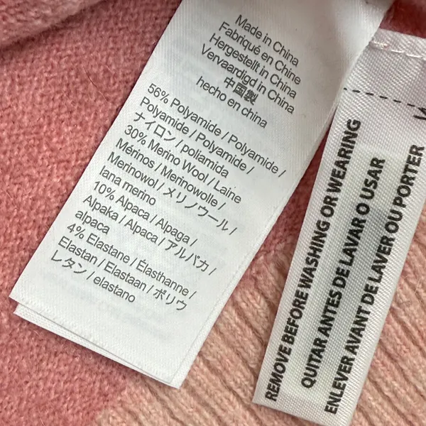 J.CREW Womens Striped Pink Alpaca Wool Blend Turtleneck Sweater Size S‎ - Image 6