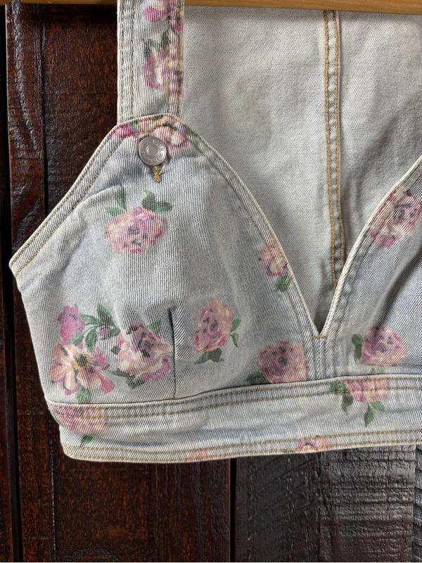 Wild Fable Denim Brami Jean Crop Tank Top Small - Image 3