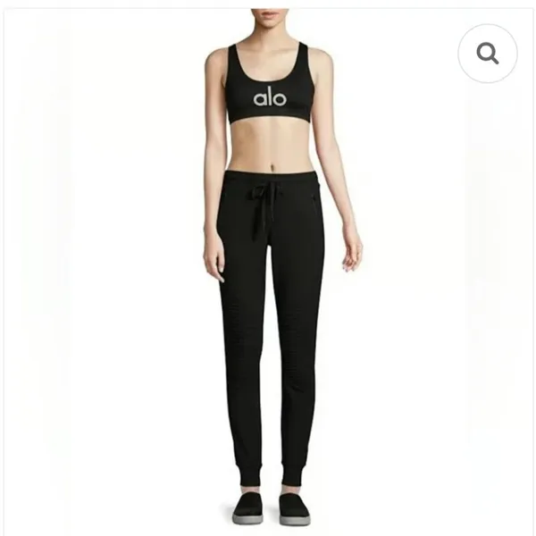 Alo Yoga Women’s Urban Moto Sweatpant, M, Black - Image 2