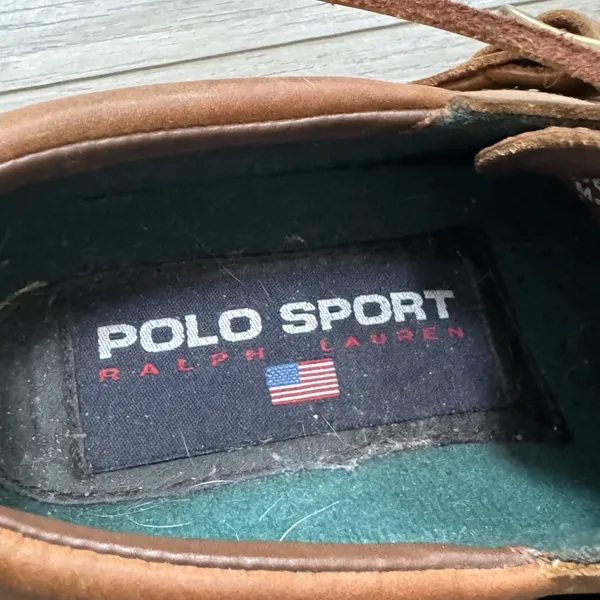 Vtg Ralph Lauren Polo Sport Weatherproof‎ Leather Rubber Slip On Duck Boots 5.5 - Image 3