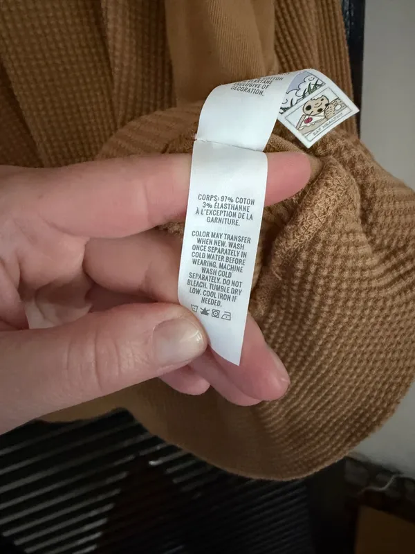 Offline by Aerie Wow Brown Waffle Knit Shirt Size L - Image 5