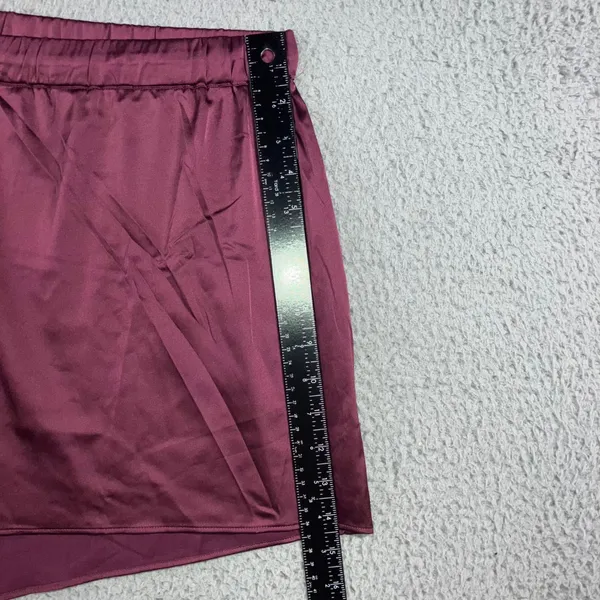 Old Navy Satin Pajama Shorts XXL Burgundy Lounge Drawstring Silky Sleepwear NWOT - Image 9
