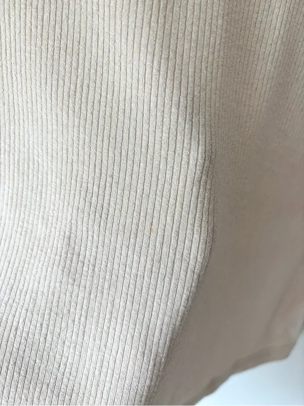 NAADAM Tan Ribbed Short Sleeve Top Cashmere Blend Slightly Cropped Loose Fit - Image 8