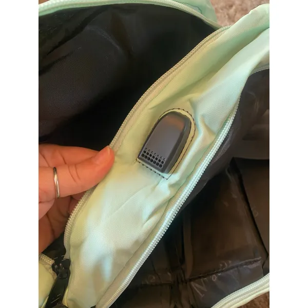 Matein Light Blue Mint Green Travel Backpack Laptop School Book Bag Charger - Image 5