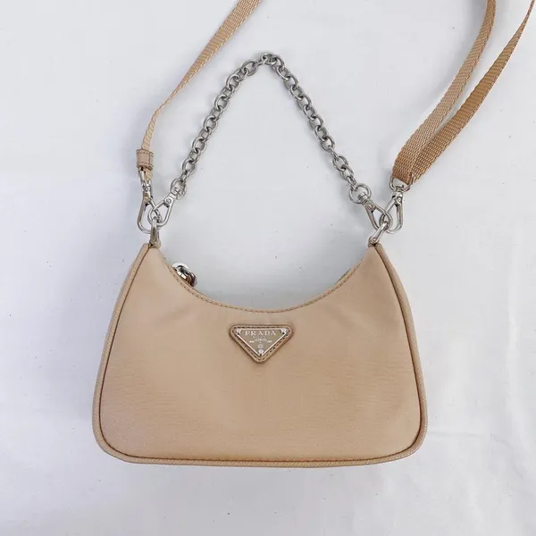 PRADA logo appliqued re-edition nylon mini crossbody bag chain handbag - Image 2
