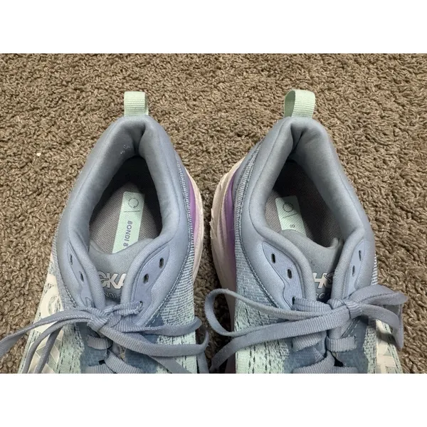 HOKA ONE ONE Bondi 8 Running Shoes Chalk Violet Pastel Lilac Sneaker Sz 8 Wide - Image 5