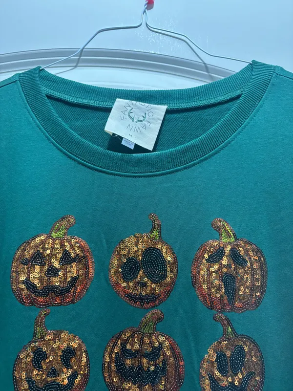 Pumpkin sweatshirt Green Size M - Image 3