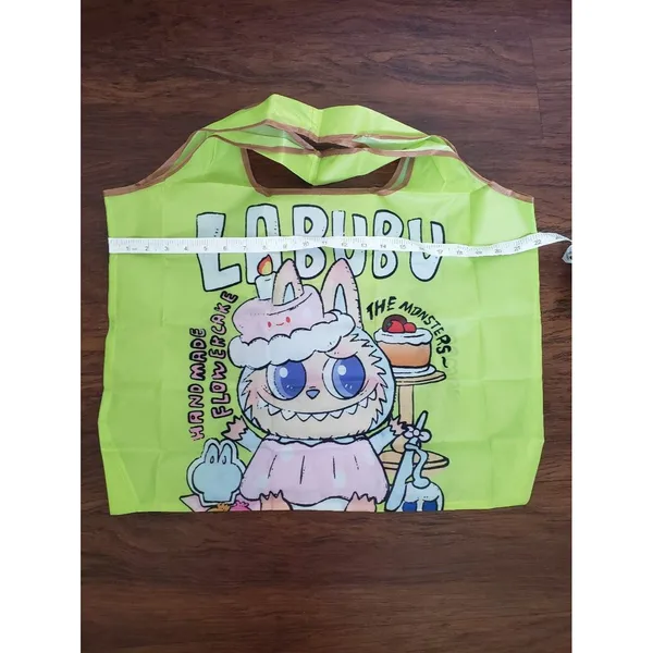 Labubu Chic Kawaii Retro Eco Friendly Trendy Packable Sturdy Reusable Nylon Bag - Image 3