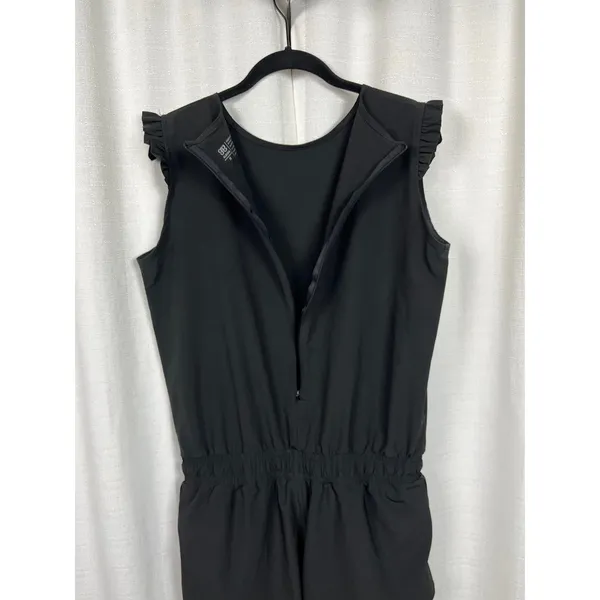 Albion Fit Black Ruffle Sleeve Active Lounge Romper Sz.M - Image 12