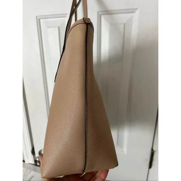 Coach tan toteNude Toned CITY Zip Crossgrain Leather Tote Purse Bag work purse - Image 6
