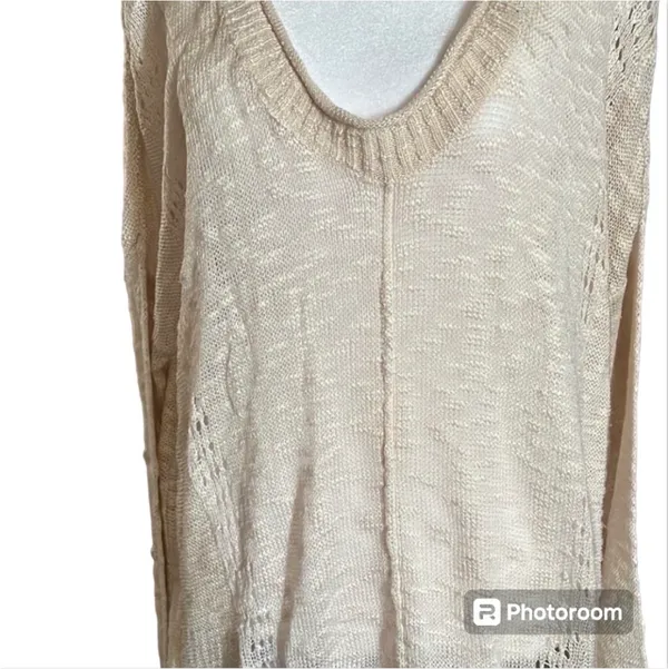 Moon & Maddison Cream Knit Lace Trim Tunic Top - Image 7
