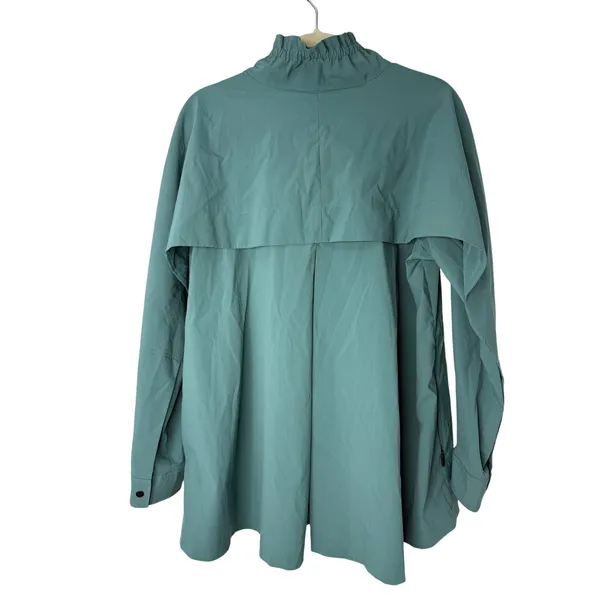 Athleta Advantage Poplin Top Women’s M Green Half-Zip Lightweight Tunic Jacket - Image 4