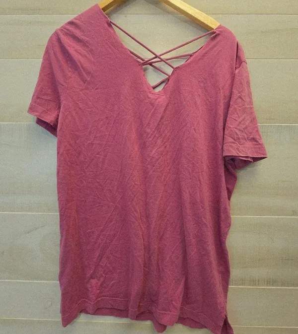 {L} Victoria's Secret Crisscross Tee Magenta - Image 2