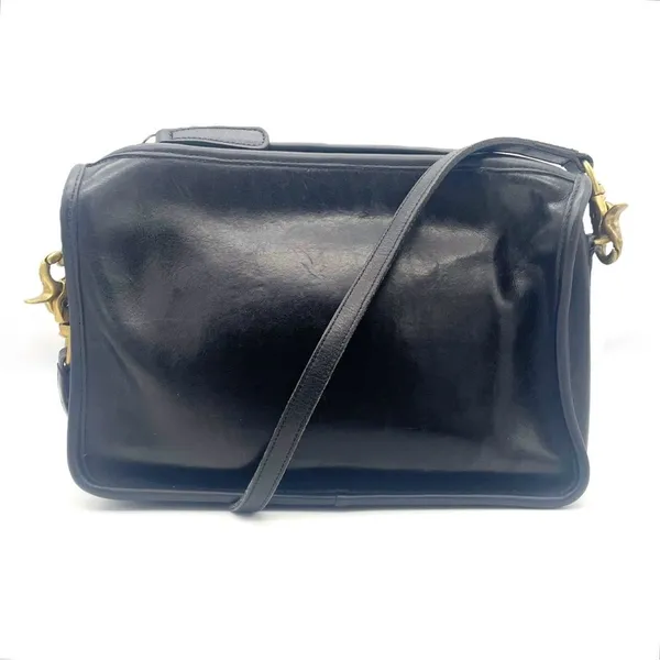 Vintage 70s Coach Leatherworks Black Leather Companion Bag #9300 Made in NYC USA - Image 2