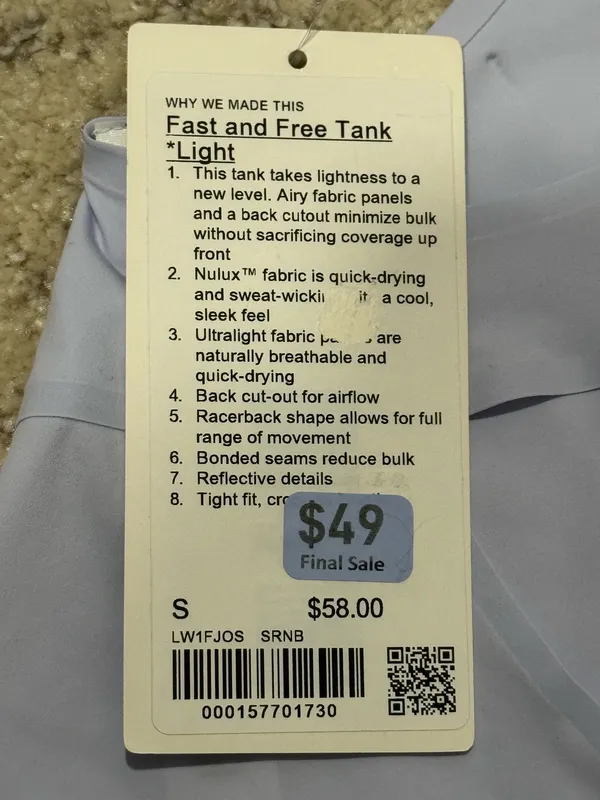 Lululemon Fast and Free Tank  - Image 10
